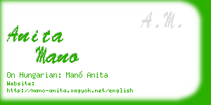 anita mano business card